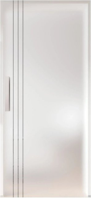 Skyscope Portal Glasschiebetür aus ESG Floatglas mit Dekor Siebdruck, Farbe: Transparent/Weiß, H x B x T: 206,0 x 94,0 x 0,8 cm - Bild 1