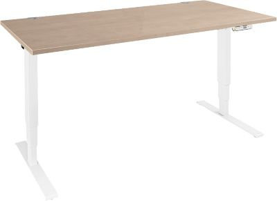 Schäfer Shop Genius Schreibtisch AERO FLEX, elektrisch höhenverstellbar, Rechteck, T-Fuß, Farbe Eiche/weiß, Breite: 120 cm - Bild 1