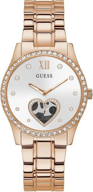 Guess Damenuhr, Edelstahl, Roségold, Quarz, Diamantbesetzt, 38 mm - Bild 1