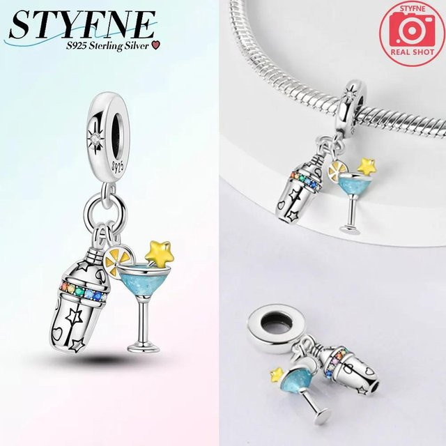 Charm-Perlen-Komponenten Kupfermetall, Barkeeper Wodka Cocktail, Weiß, Damen - Bild 1