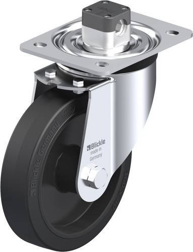 Blickle L-POEV 161R-CS11 Lenkrolle mit Feststeller in Schwarz und Grau, Rad-Durchmesser: 160 mm, Tragfähigkeit: 320 kg - Bild 1