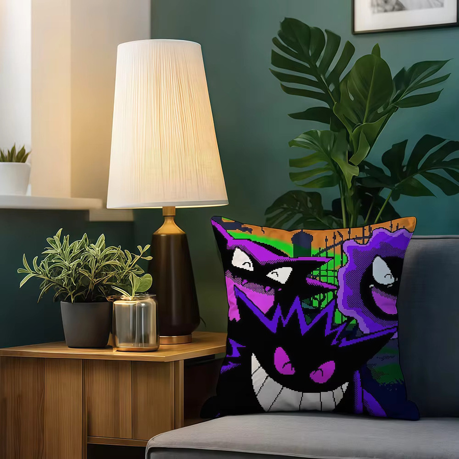 Potdemiel Gengar Kissenbezug mit Reißverschluss, doppelseitig bedruckt, Multicolour, Breite: 30 cm, Höhe: 30 cm, Tiefe: 30 cm - Bild 5