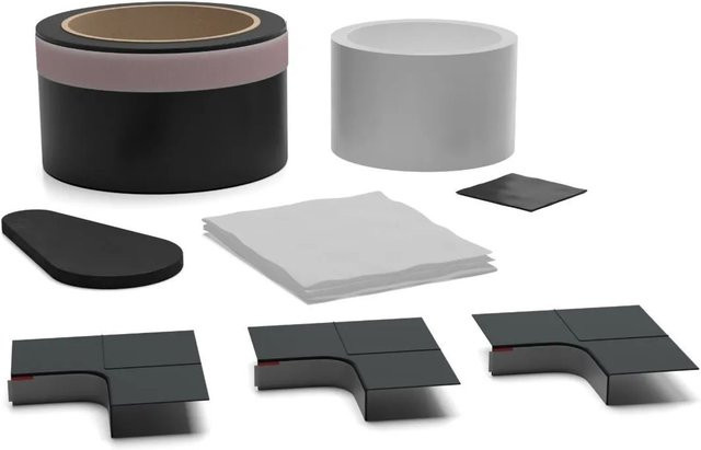 TRINNITY Wannenabdichtband Set in Schwarz mit 3 Dichtecken nach DIN 18534, 5 m Länge, flexibles Abdichtband - Bild 1