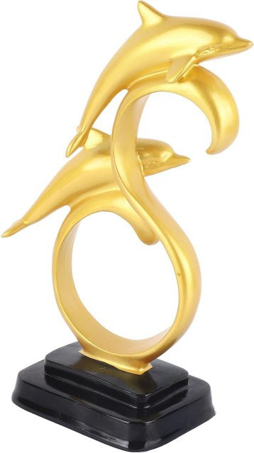 GoolRC Delfin Figur in Gold aus Harz als elegante Tischdekoration - Bild 1