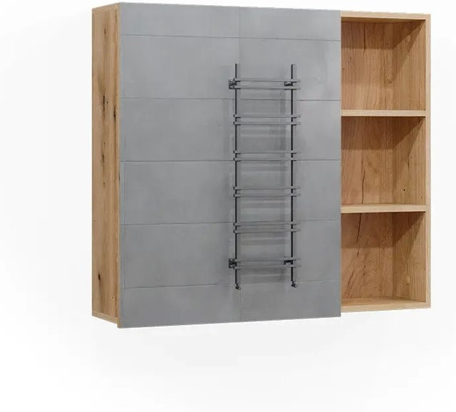 Vicco Spiegelschrank Rudi für das Badezimmer in Eiche Evoke, B/H: 90 x 80,9 cm - Bild 2