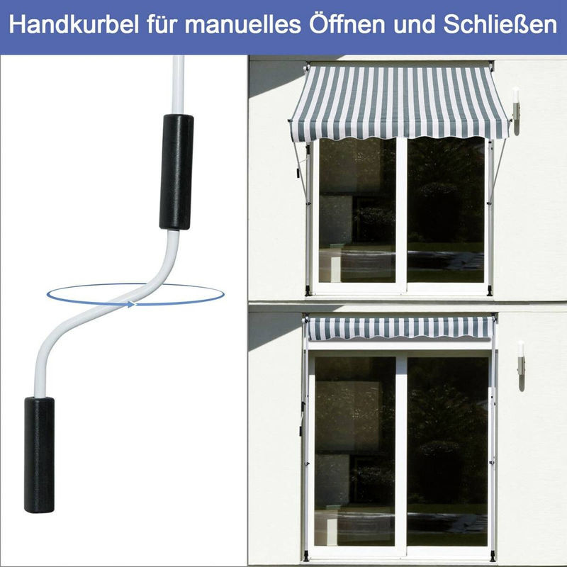 Outsunny Klemm-Markise in Grün mit Kurbel aus Aluminium und Polyester, B/H/T: 200 x 280 x 150 cm - Bild 2