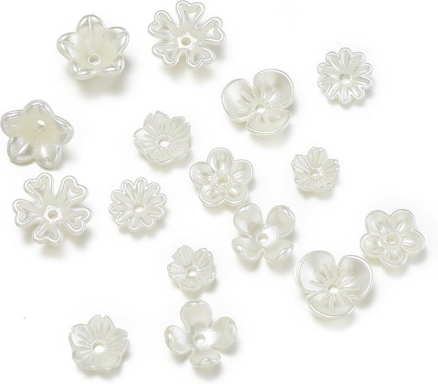 YouYoungDifferent Charms Anhänger, Imitation Perle Blume, ABS, 100 Teile - Bild 1