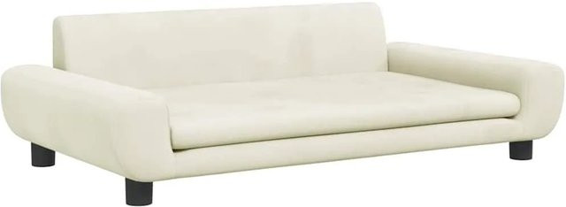 vidaXL Hundebett Sofa aus Samt in Creme mit Schaumstofffüllung, B/T/H: 100 x 54 x 33 cm - Bild 1