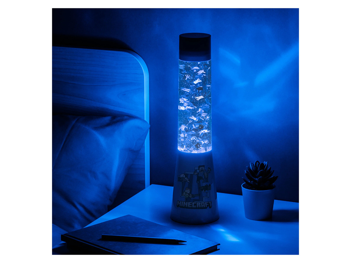 Minecraft Glitzer-Lavalampe in Silber und Blau mit inklusive Leuchtmittel - Bild 3