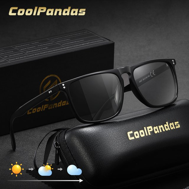 CoolPandas Sonnenbrille, quadratisch, Vollrand, Kunststoff, Unisex, polarisiert, photochrom - Bild 1