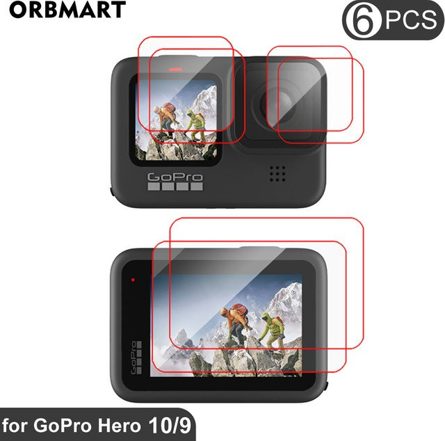 GoPro Displayschutzfolie aus gehärtetem Glas in Schwarz für GoPro Hero 12, 11, 10 und 9 - Bild 1