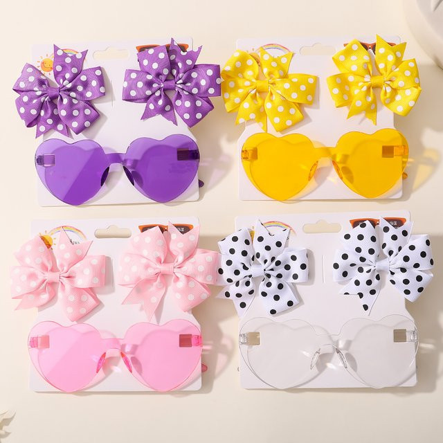 HAHAYL Haarnadel Set, Herz, Sonnenbrille, Bowknot, Kinder - Bild 1