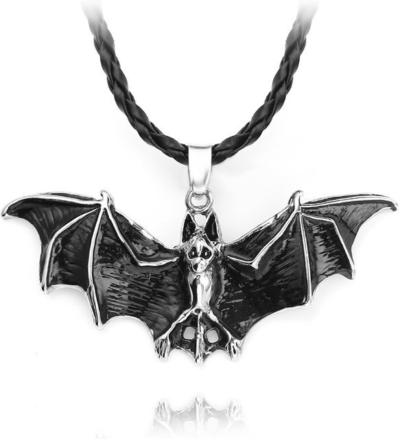 TAKARA TOMY Halskette Fledermaus, Silber, Unisex, Vintage - Bild 1