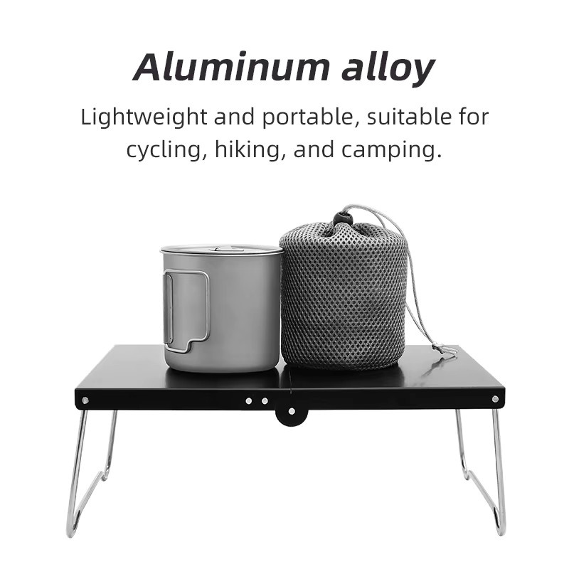 Tragbarer Outdoor-Camping-Klapptisch aus MDF und Metall, ultraleichter faltbarer Mini-Kaffeetisch für Wandern, Picknick und Reisen in Schwarz oder Grün - Bild 2