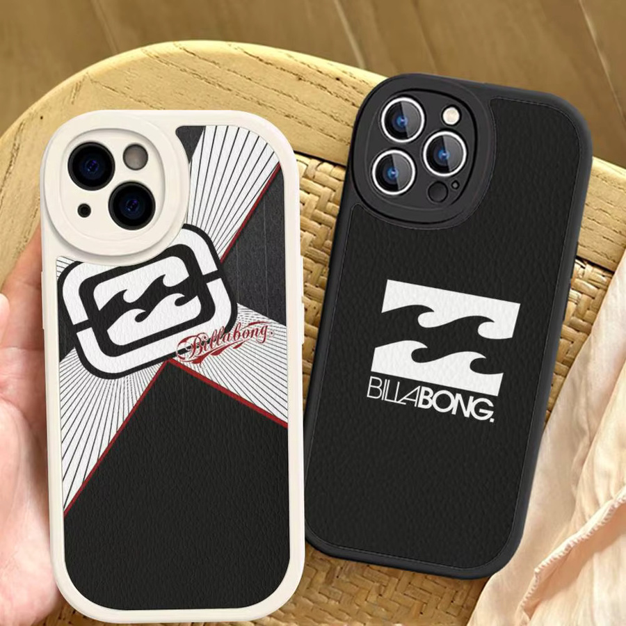 Billabong Leder-Handyhülle für iPhone 16 15 14 13 12 11 Pro Max Plus im Surfing-Design - Bild 3
