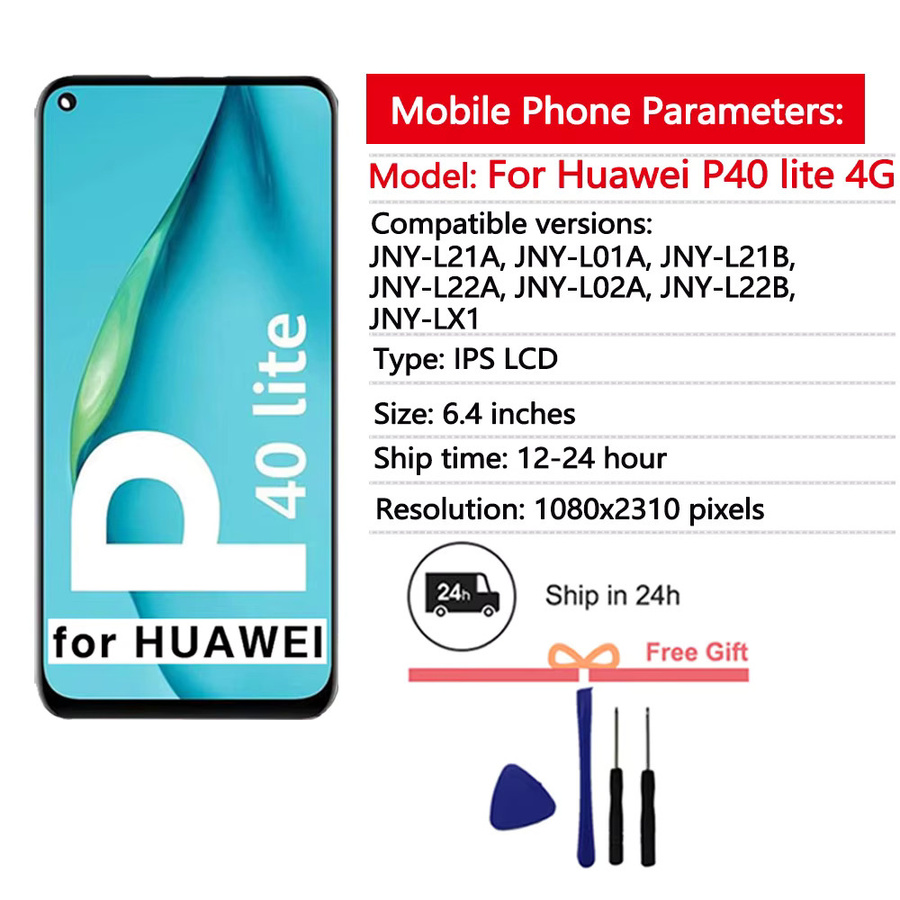 Huawei P40 Lite LCD Display Ersatz mit Touchscreen Digitizer in Schwarz, 6.4 Zoll - Bild 2
