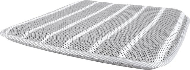 Koogeelife Duschsitzkissen aus atmungsaktivem 4D-Mesh-Gewebe in Grau-Weiß gestreift - Bild 1