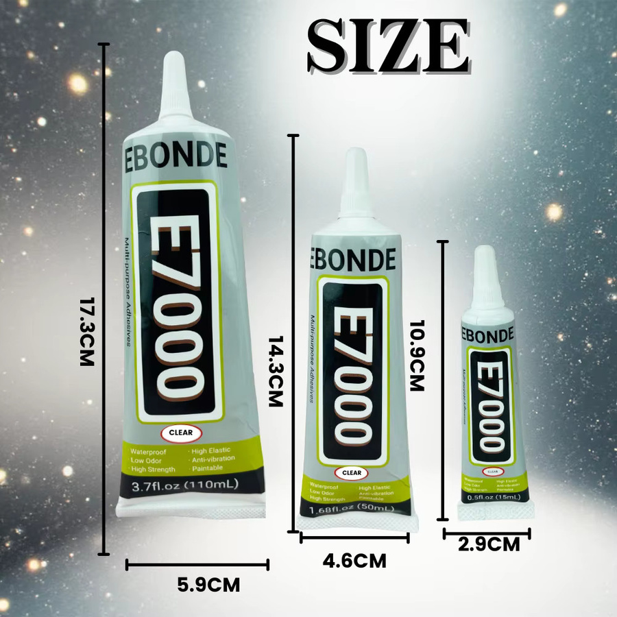 EBONDE E7000 Mehrzweckkleber Transparent für Stoff, Leder und Glas, 15 ml / 50 ml / 110 ml - Bild 2