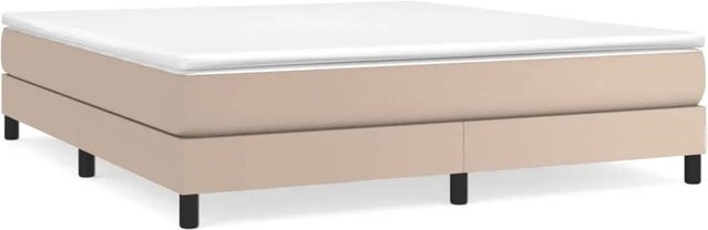 vidaXL Boxspringbett in Cappuccino-Braun aus Kunstleder, B/T: 160 x 200 cm - Bild 1