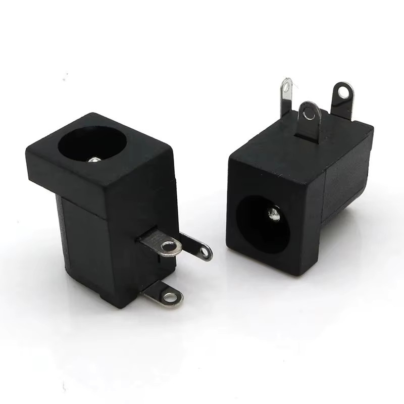 ELECAPITAL 10 Stück DC-Stromversorgungsbuchsen Weiblich 5,5x2,1mm DIP 3-Pin für PCB-Montage, Schwarz - Bild 2