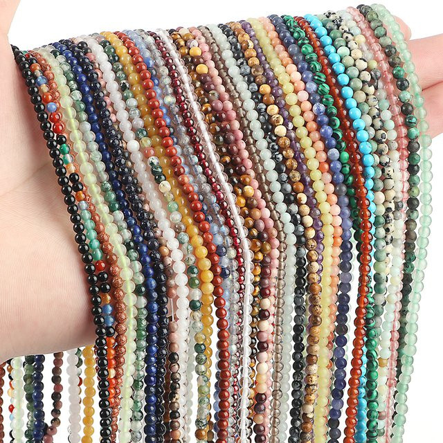 TANANTA Perlen Naturstein, Rosenquarz, Amethyste, Achate, Türkis, Unisex - Bild 1