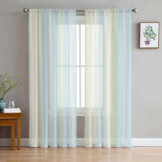 Binchi Outdoor Equipment Transparente Vorhänge mit Sternenlicht- und Regenbogen-Effekt, Farbe Transparent, B: 135 cm, H: 114 cm - Bild 1