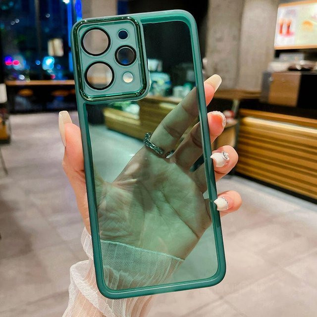 Transparente Handyhülle mit Kameraobjektivschutz für Xiaomi Poco und Redmi Note Modelle in Grün - Bild 1