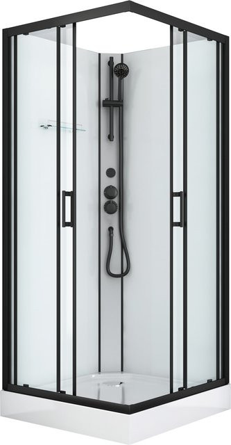Sanotechnik Duschsystem Denver mit Thermostat in Schwarz - Bild 1