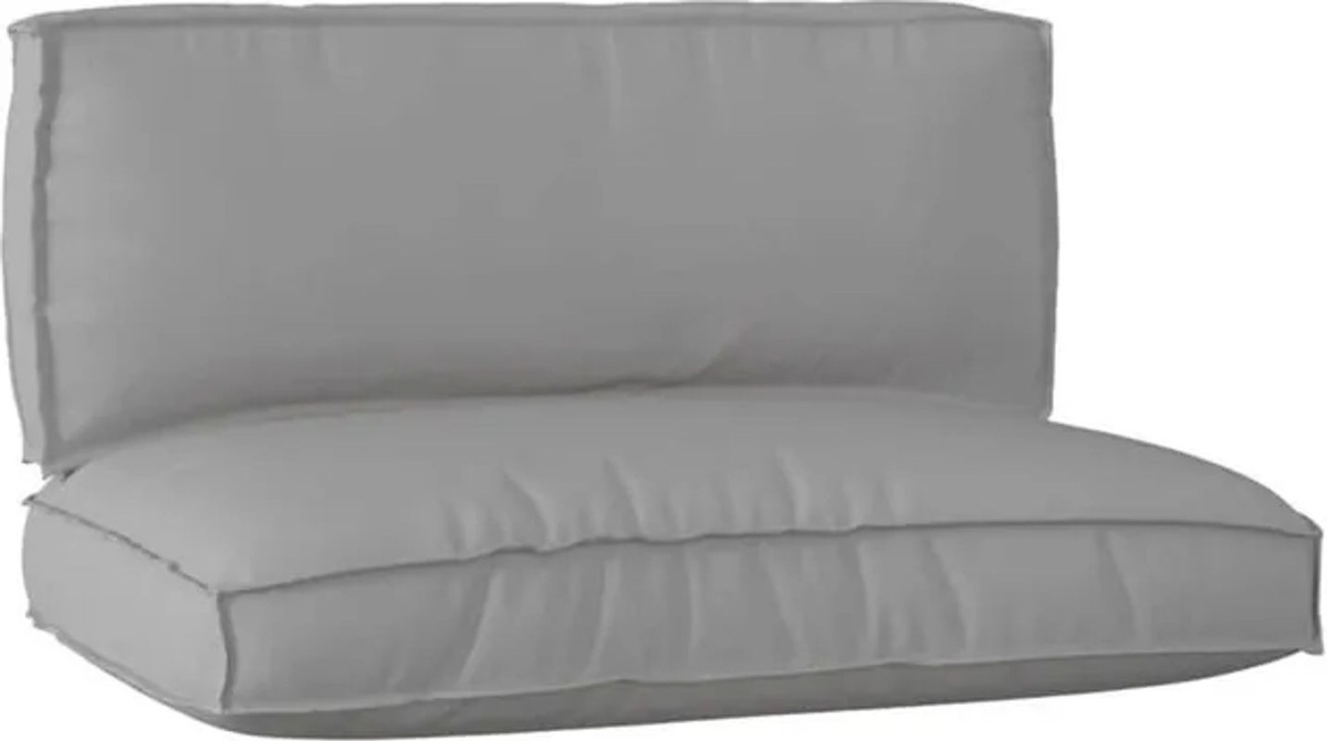 2-teiliges Palettensitzkissen-Set vidaXL aus grauem Oxford-Polyester, rechteckig, B: 120 cm - Bild 1