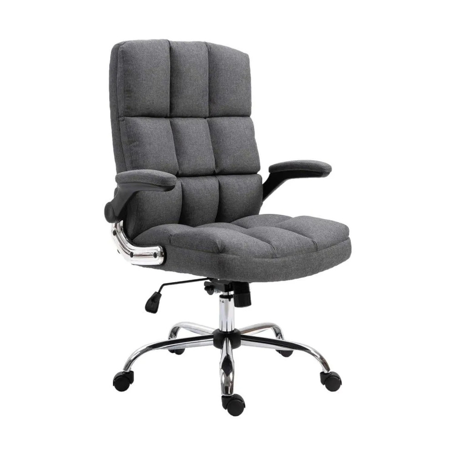 MCW Bürostuhl J21 Chefsessel Drehstuhl mit Kopfstütze, höhenverstellbar, Dunkelgrau, Stoff/Textil, B/T/H: 73 x 72 x 120 cm - Bild 2