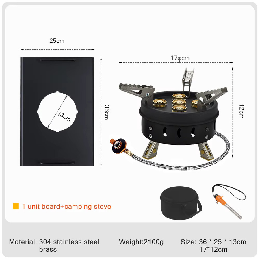 Pandatour IGT Gaskocher Messingkocher mit 11000W Hochleistung in Gold und Schwarz für Camping und Picknick - Bild 3