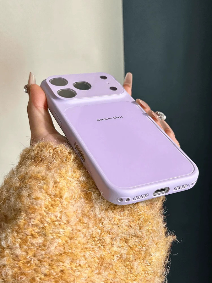 ZEAMAR Macaron Großfenster Stoßfängerhülle für iPhone 17 Air 16 15 14 13 12 11 Pro Max Plus in Blau – Stoßfeste Candy-Glas-Panzerrückseite - Bild 3