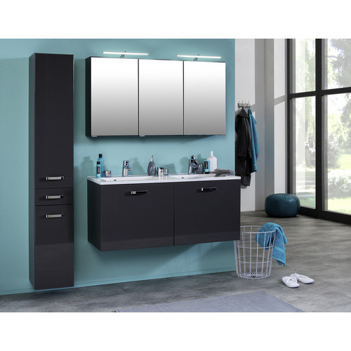 HELD MÖBEL Spiegelschrank Bologna in Graphitgrau mit LED-Beleuchtung und Regalen, B/H/T: 120 x 64 x 20 cm - Bild 2