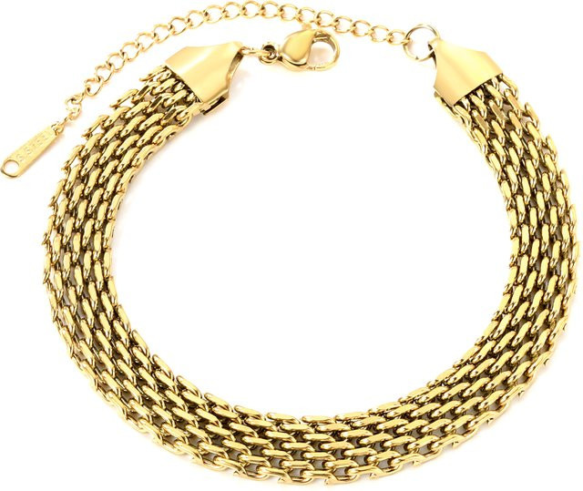 LUXUSTEEL Kettenarmband, Edelstahl, Gold, Unisex, Vintage - Bild 1