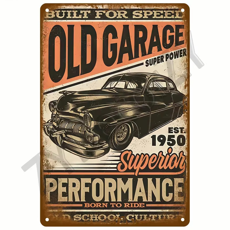 HELLOYOUNG Vintage Metall Blechschild Retro Racing Motoröl Wanddekoration Multicolour B/H: 20 x 14 cm - Bild 3