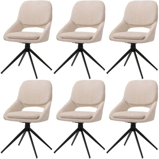 6er-Set MCW Esszimmerstuhl N73 in Creme-Beige mit Auto-Return Funktion und Textilbezug - Bild 2
