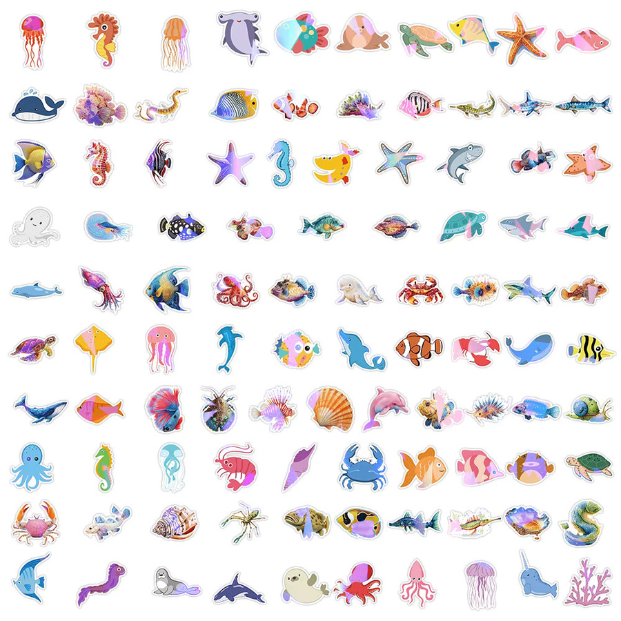 203 Stück Marine Life Aufkleber in Multicolour für Tagebücher, DIY-Bastelarbeiten und Kinderprojekte von AufnahmeYourLife Store - Bild 2
