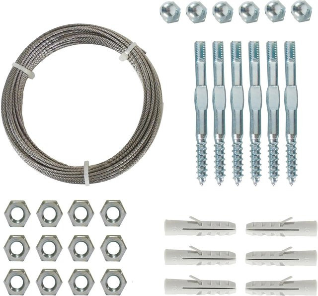 Nature Spanndrahtsystem Rankhilfe für Kletterpflanzen aus verzinktem Stahl, Farbe: Silber, Länge: 10 m - Bild 1