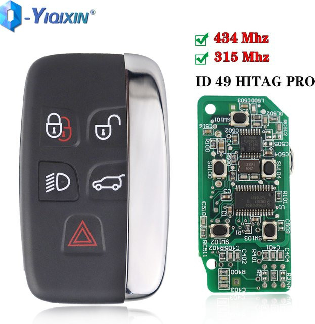 YIQIXIN Auto Fernbedienung Schlüssel für Jaguar F-Tempo F-Typ und Land Rover Range Rover Discovery 4 Freelander LR2 LR4 Evoque Sport mit ID46 Chip, Schwarz, 315 MHz/433 MHz - Bild 1