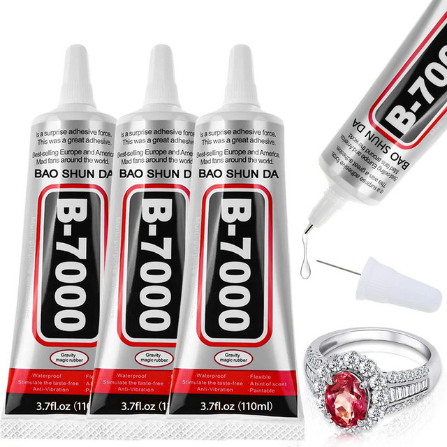 JXVX B7000 Kleber Transparent mit Präzisionsspitze für Bastelarbeiten, Schmuckherstellung und Nagelkunst - Bild 1