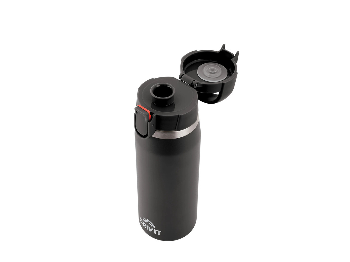 CRIVIT Edelstahl-Trinkflasche in Schwarz - Bild 2