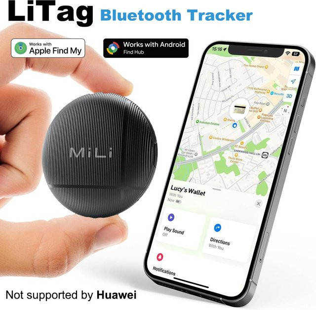 MiLi LiTag Duo Smart Tracker Tags Schwarz für iOS und Android Bluetooth Schlüsselfinder und Artikelfinder - Bild 1