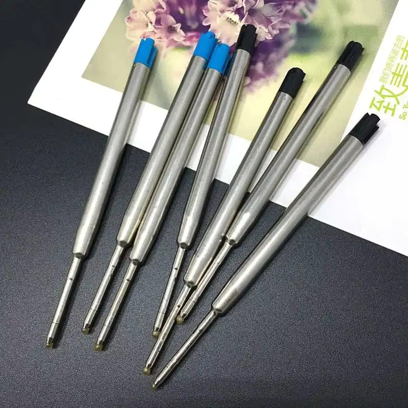 Kugelschreiberminen für Parker-Stifte mit mittlerer Spitze, Set mit blauen und schwarzen Tintenstäben aus Metall, Länge: 10 cm - Bild 2