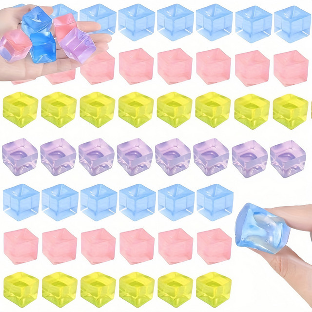 15-teiliges Set Mini-Eiswürfel Quetschspielzeug, transparent, multicolour - Bild 1