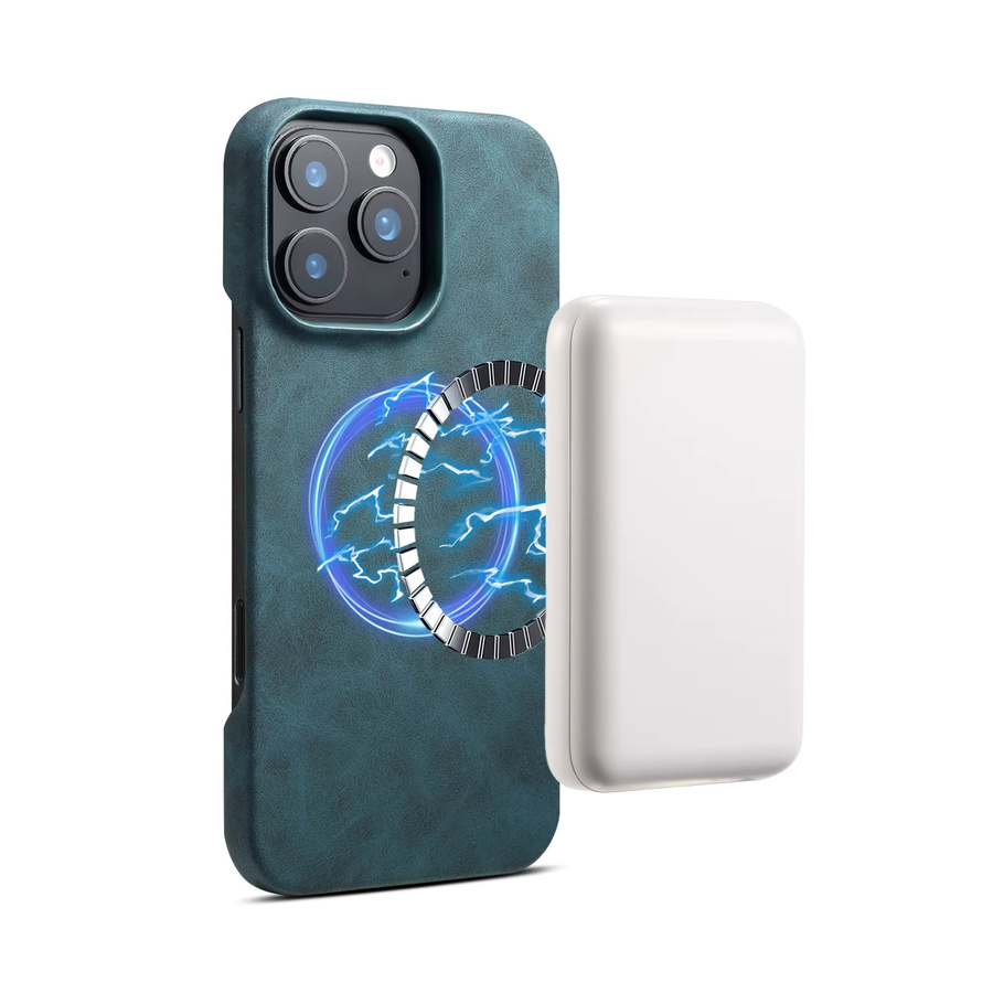 Denior Magnetische Kunstleder Handyhülle für iPhone 17 16 15 14 13 Air Plus Pro Max in Schwarz mit kabelloser Ladefunktion und Sturmschutz - Bild 2