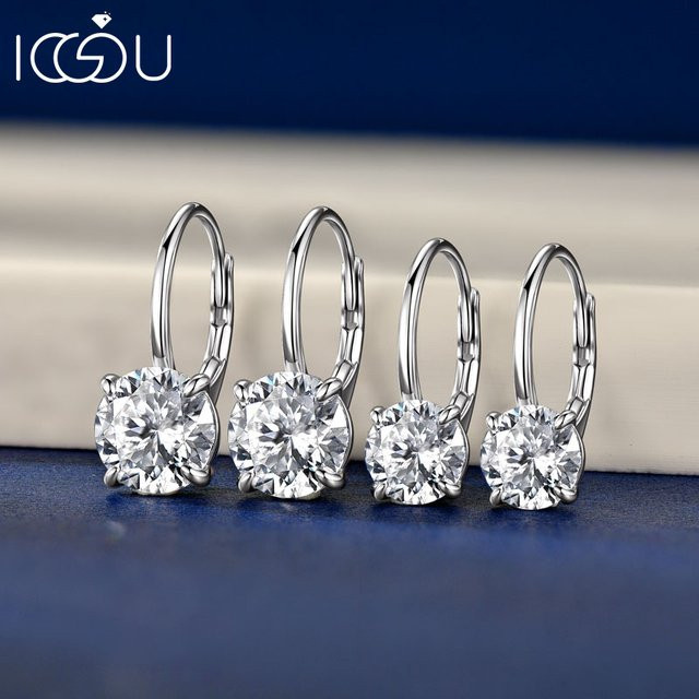 IOGOU Ohrringe, Moissanit, 925 Sterlingsilber, Damen - Bild 1