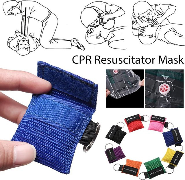 Professioneller Schlüsselanhänger mit CPR Beatmungsmaske und Gesichtsschutz für Erste Hilfe und Notfälle, Mehrfarbig - Bild 1