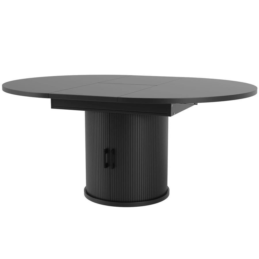 okwish Esstisch ausziehbar rund in Schwarz, B/T/H: 118 x 118 x 76,8 cm - Bild 2