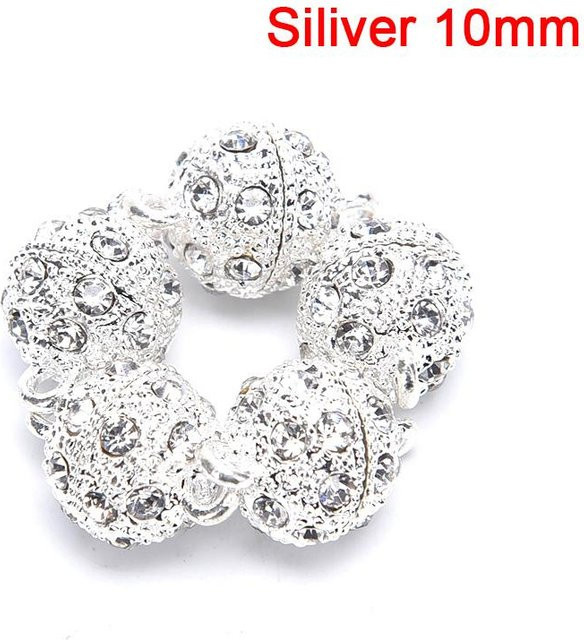 Magnetverschlüsse Haken, 10mm, silber, 5 Stück - Bild 1