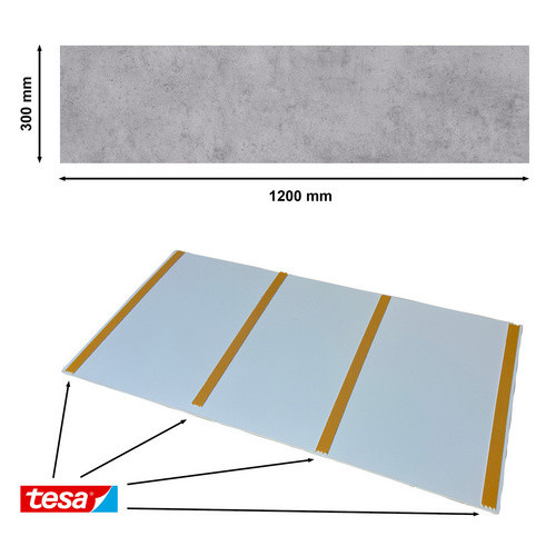 BARIDECOR AQUA Wandpaneel in Concrete Optik, Farbe: grau, Breite: 30 cm, Höhe: 120 cm - Bild 2
